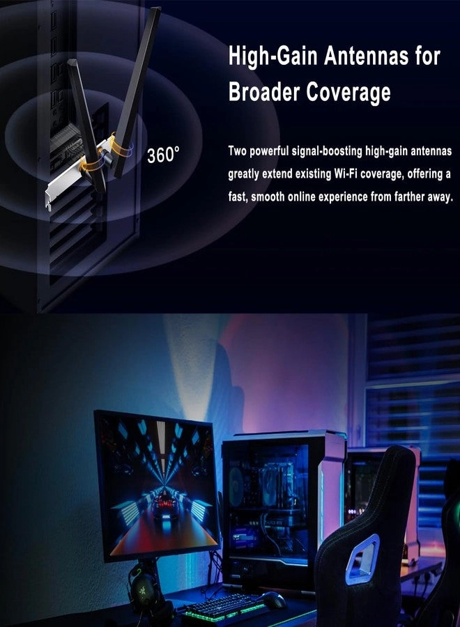 WiFi 7 PCIE Card - Tri-Band PCIE x1, x4, x8, x16 Wireless