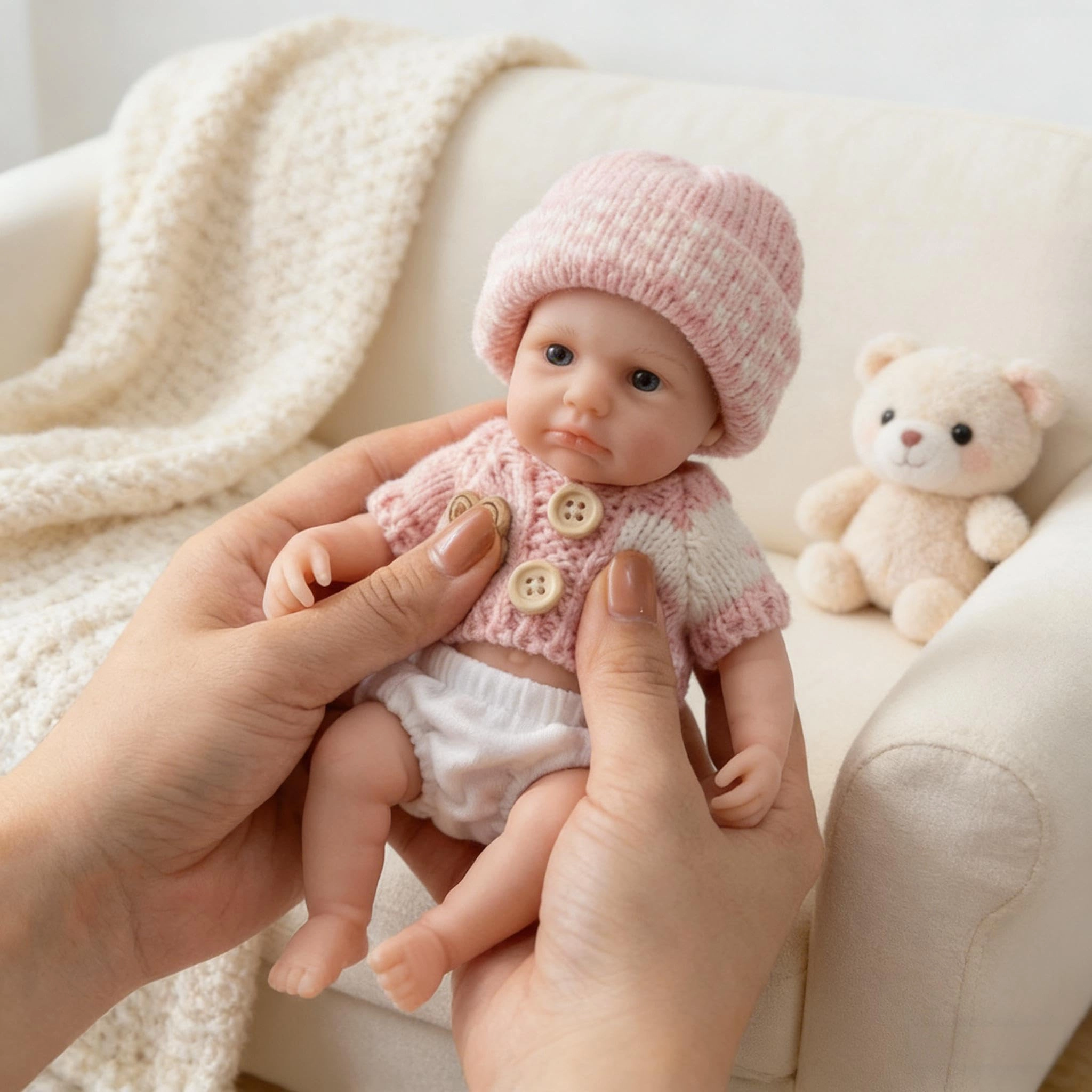 Nanjing Tianzeng Gifts Co.,Ltd Loulou Awake Reborn Baby Doll - 8 inch Silicone Girl Ages 3+