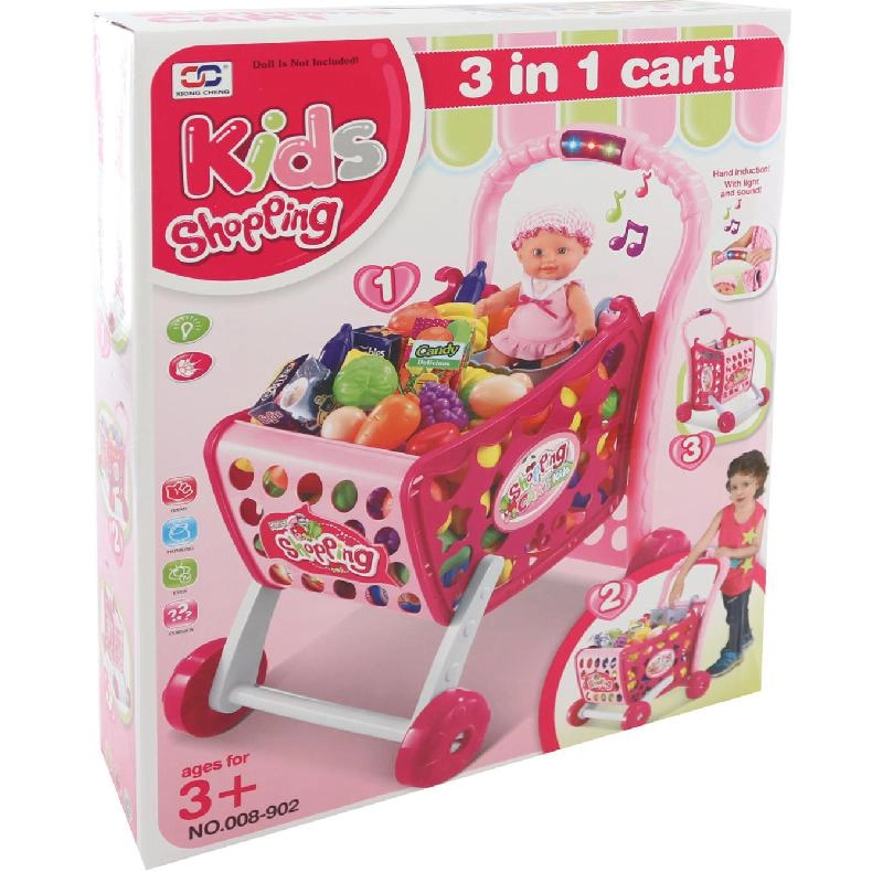 Kids Shopping 3-in-1 Cart - With Lights & Sound (008902)