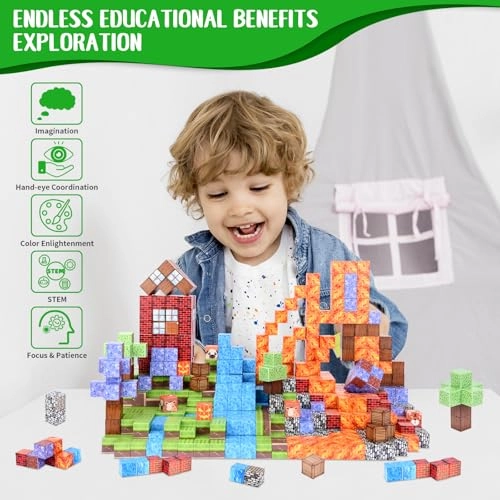 Magnetic Building Blocks (Building Toys-001) - Forest