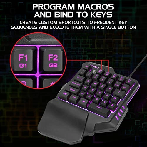 One Handed Keyboard Mini Gaming Keypad - Wired
