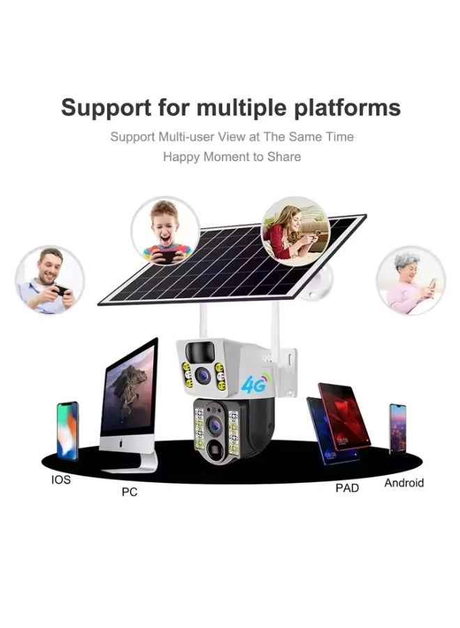Solar Powered Dual Lens 4G Outdoor Security Camera