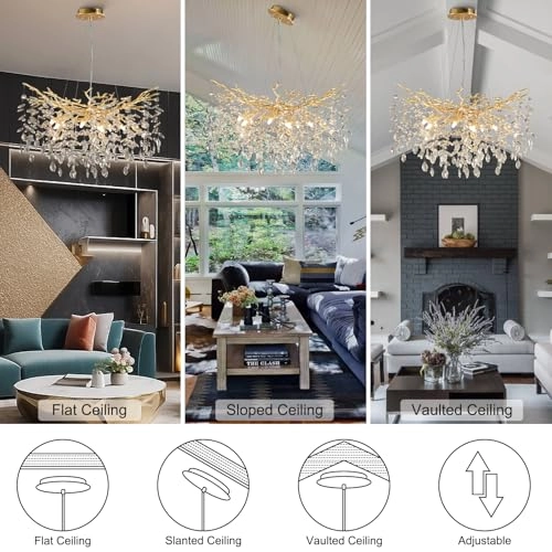 Modern Crystal Chandelier - 3000 Kelvin Dimmable