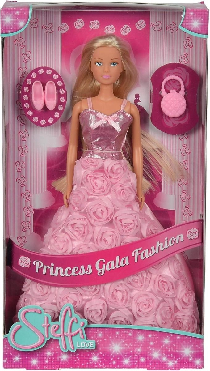 Steffi Love Princess Gala Fashion Doll - 29 cm Rose-embroidered dress Ages 3+