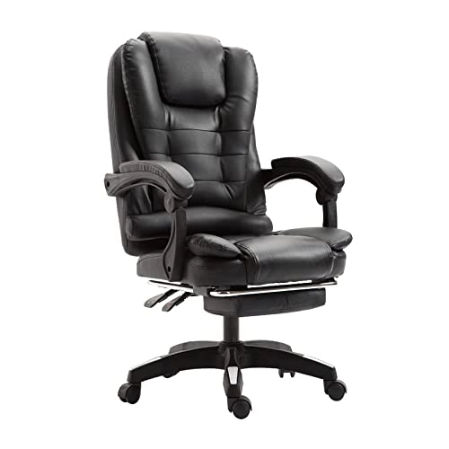 Desk Chair - PU Leather Brown High Back
