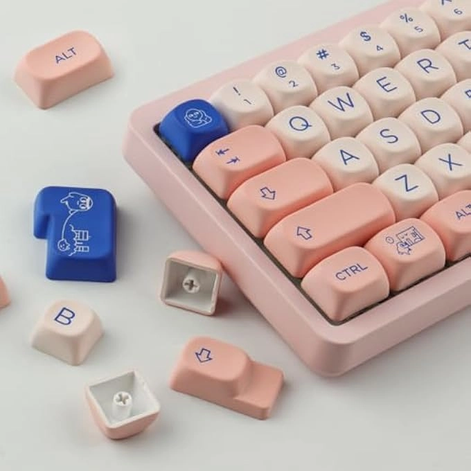 PBT KEYCAPS - 140 Keys Pink MAO Profile
