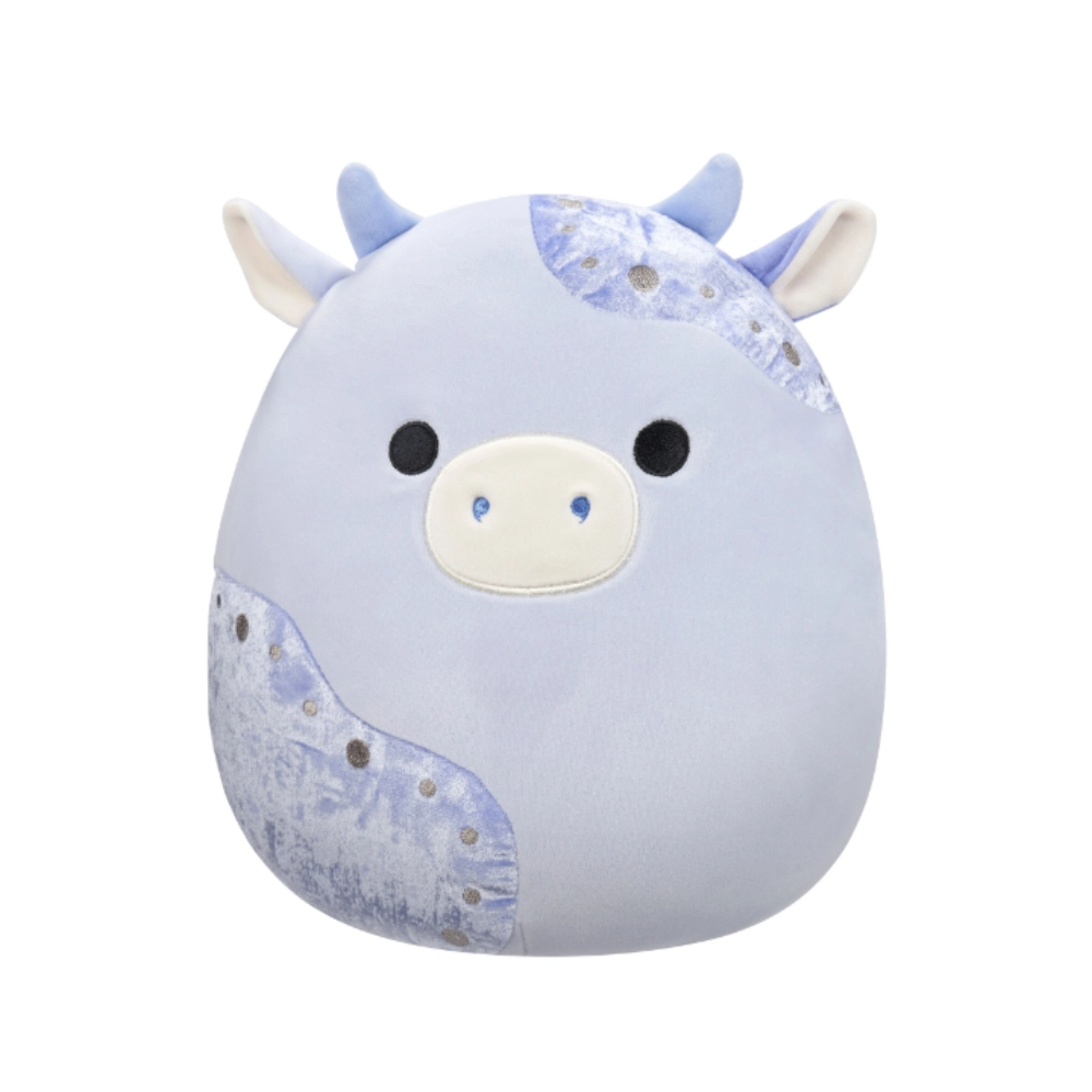 Light Blue Velvet Cow - 12 Inch
