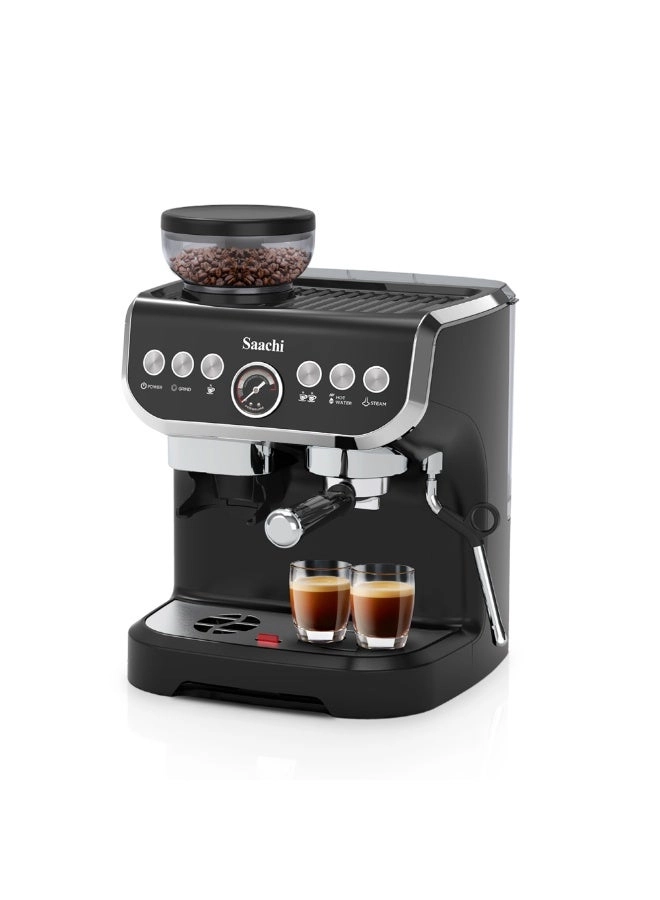19-Bar Coffee Maker - Integrated Conical Burr Grinder 2L