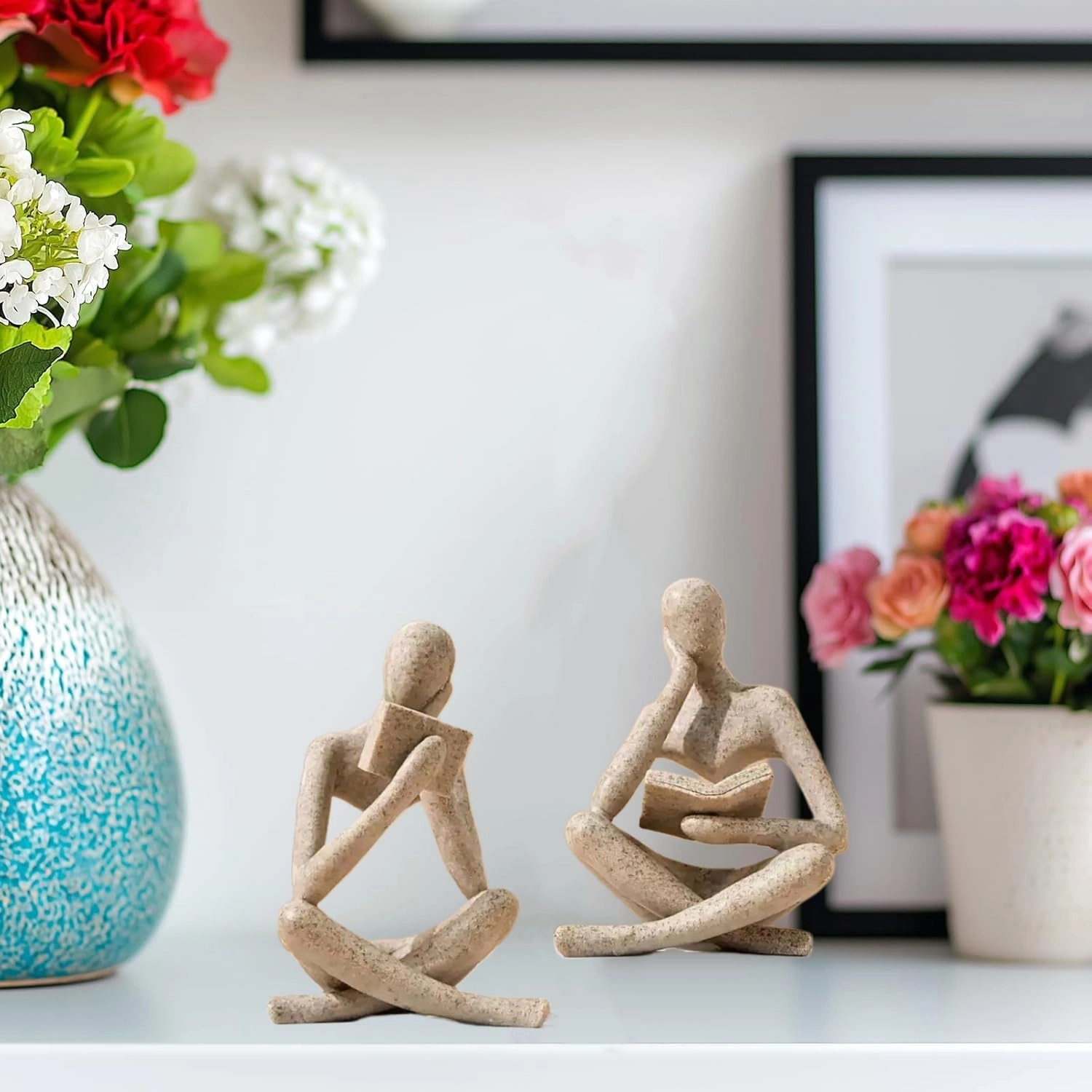 Reading Thinker Statue - Resin Set