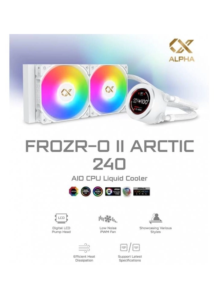 Frozr-O II 240 - 2.4" Digital LCD Pump Head 1800 Fan RPM