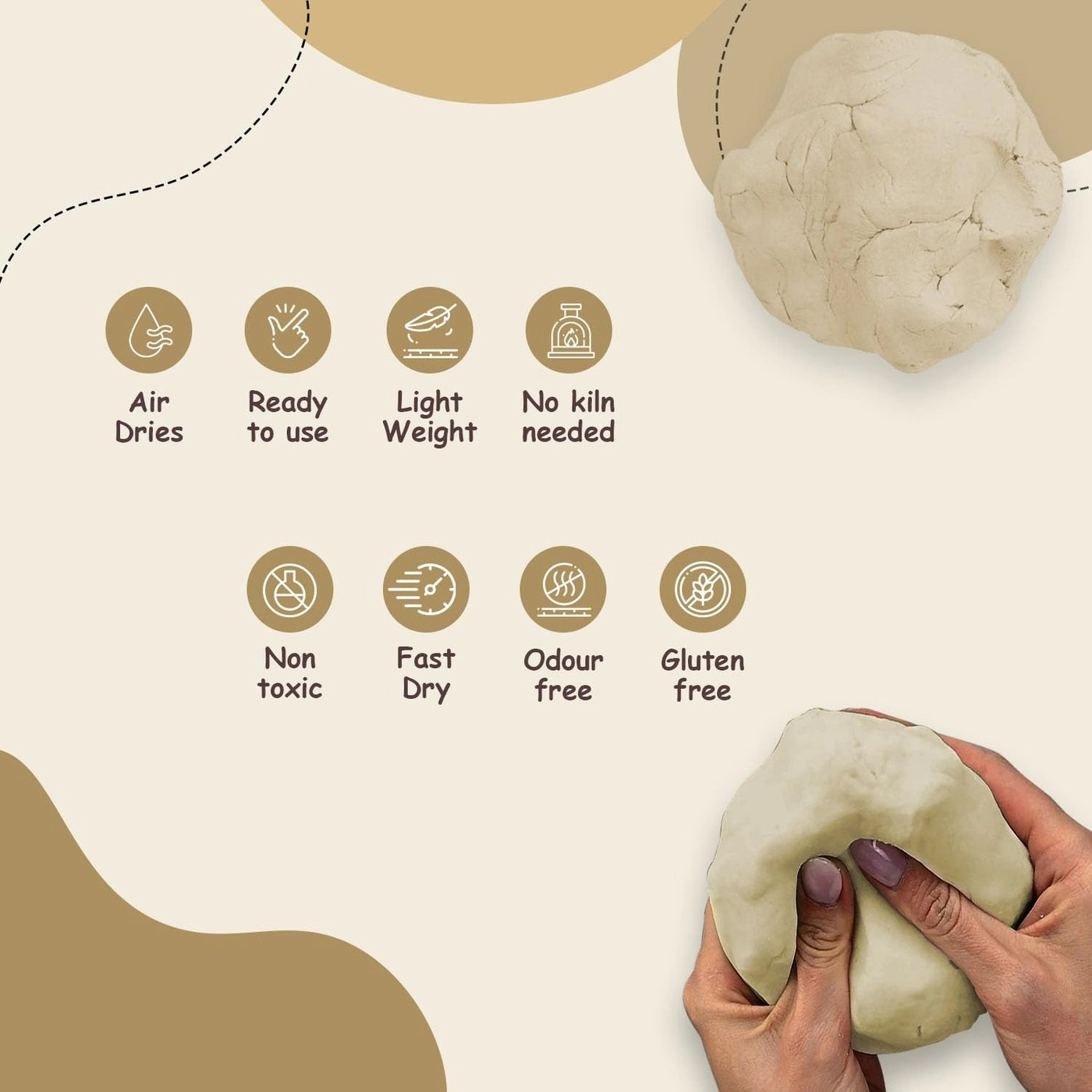 Soft Mould Air Dry Clay - 500g 2pcs.