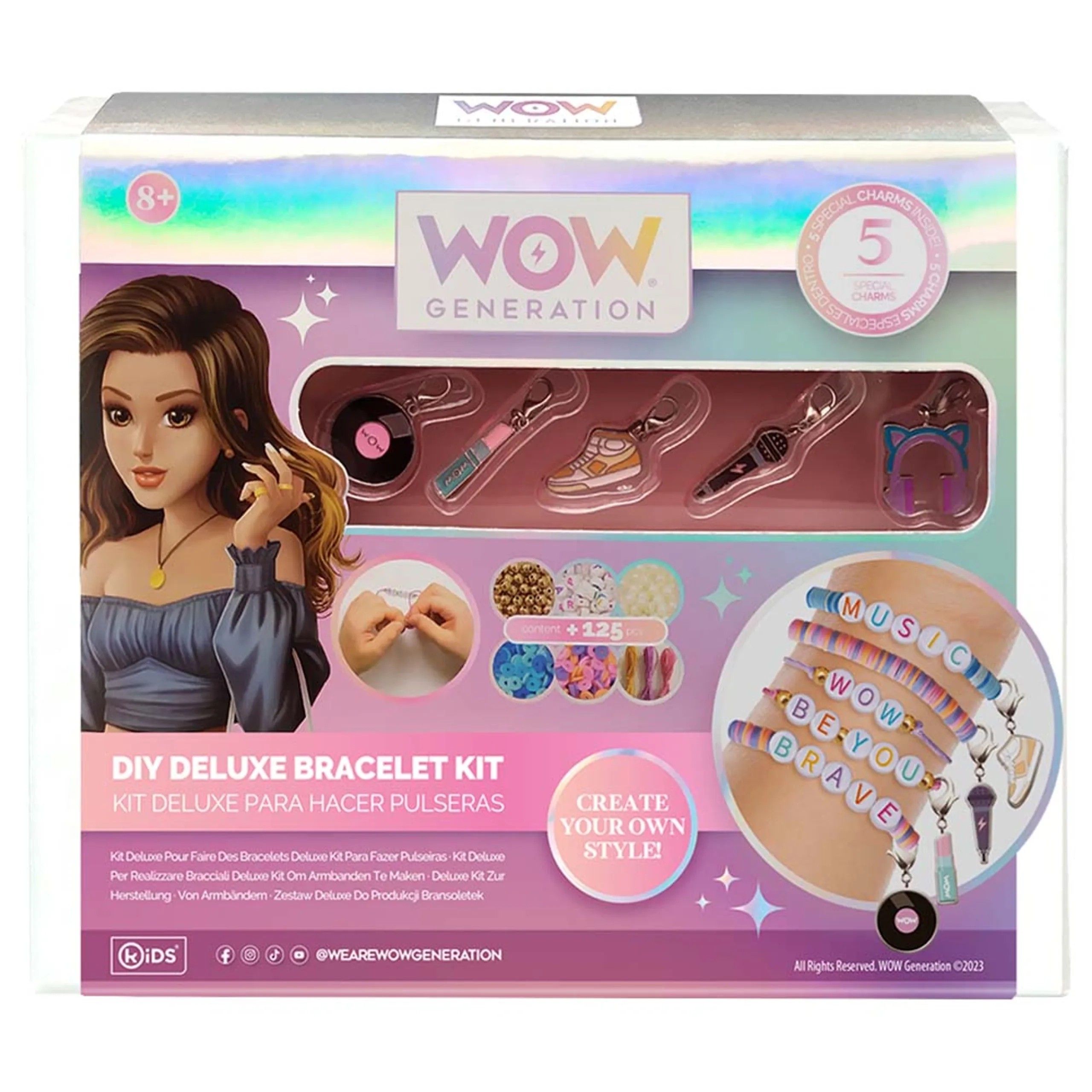 WOW Generation Deluxe DIY Kit - 5 Metal Charms Multi Colour
