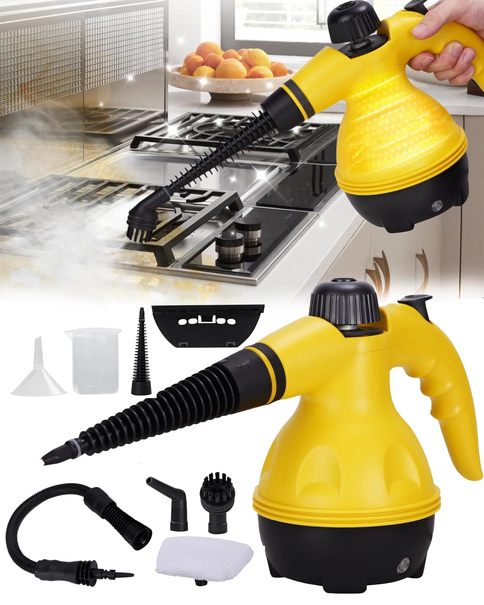 ALLESM Handheld Steam Cleaner - 1500W 10 Accessories