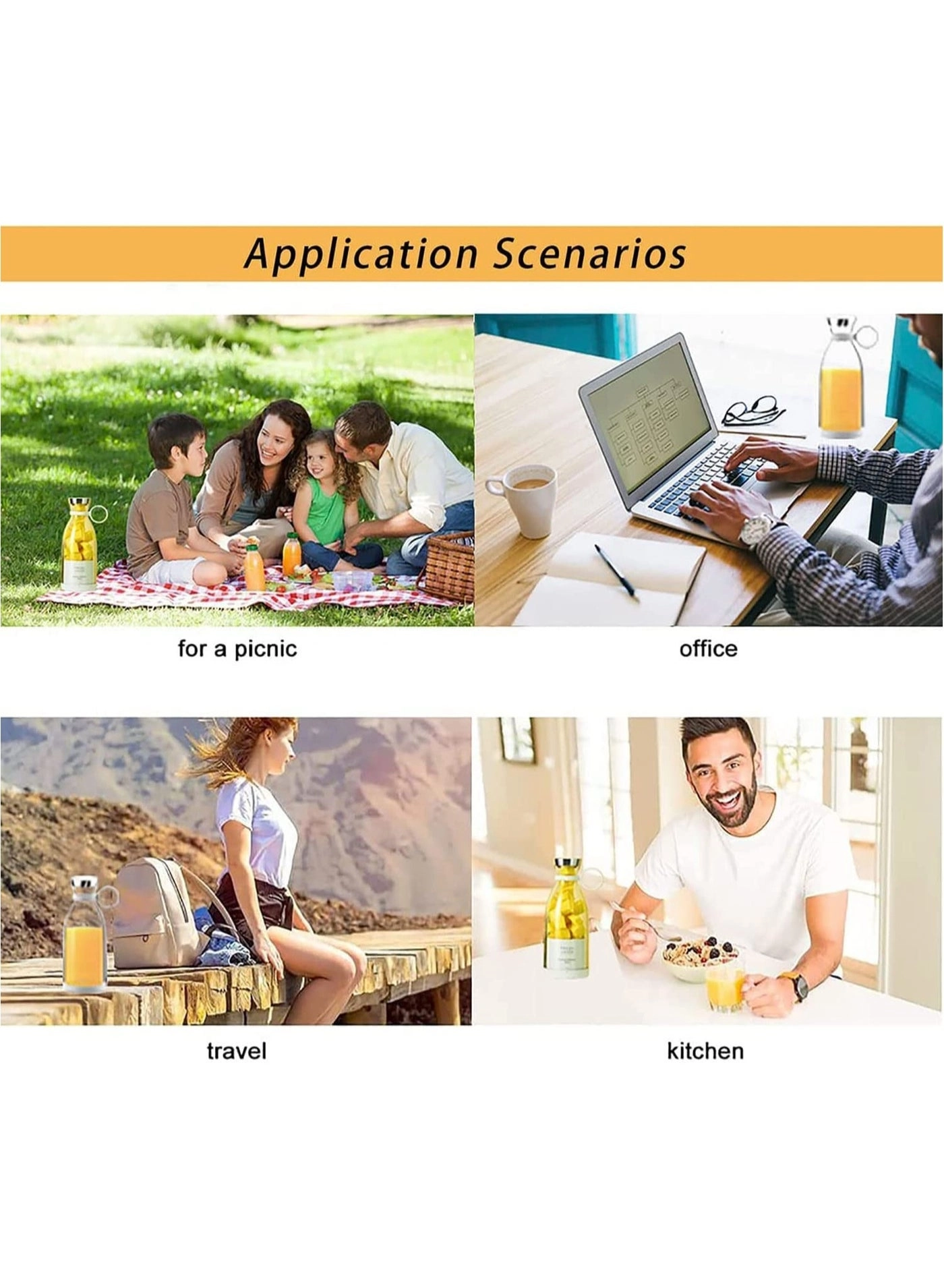 Rechargeable Handheld Mini Juicer - 420 ml