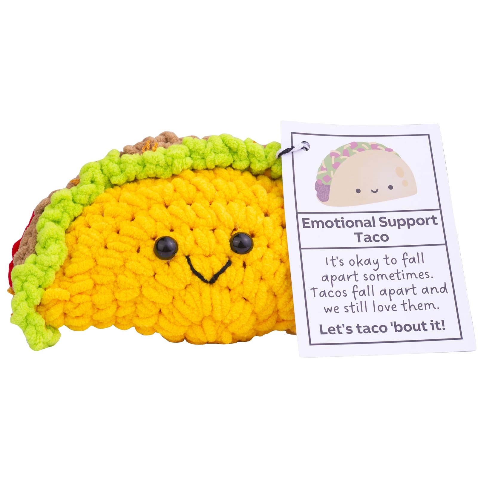CoFuBcad Emotional Support Taco - Handmade Knitted Wooden Base