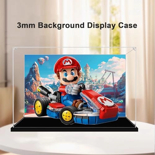 Acrylic Transparent Collectible Display Case for LEGO 72037 Karting Block Model - 3mm thickness