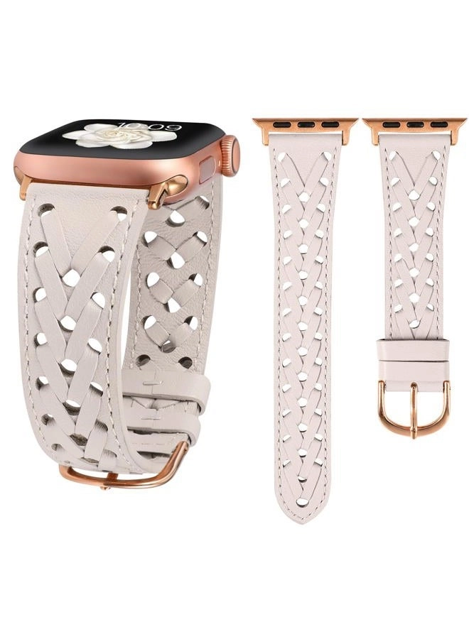 Wearlizer Leather Watch Band for Apple Watch Ultra/Series 8/7/6/5/4/3/2/1/SE (41/40/38/49/45/44/42mm)