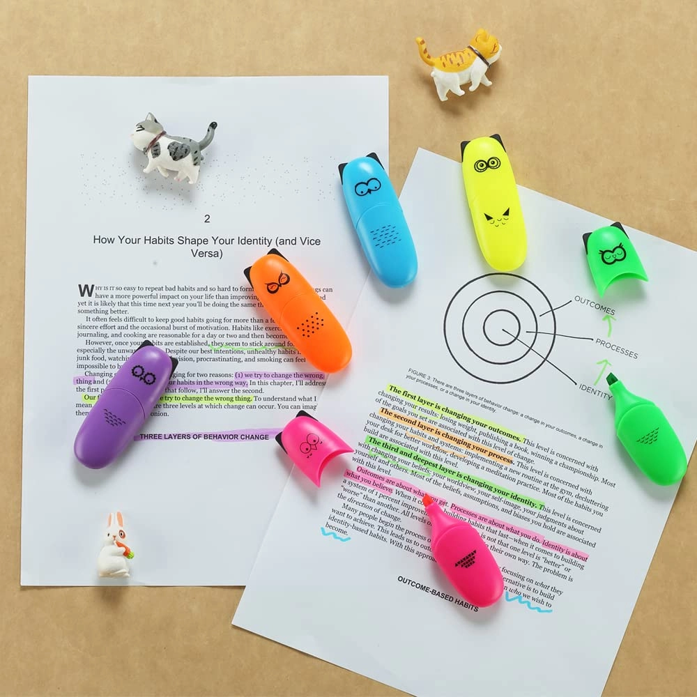 Mini Highlighter Pen - Multicolored Chisel