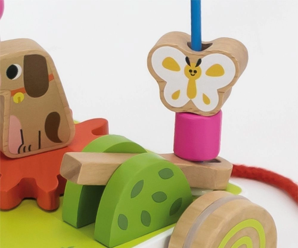 VIGA Pull Along Toy - Wire Beads Turning Gears