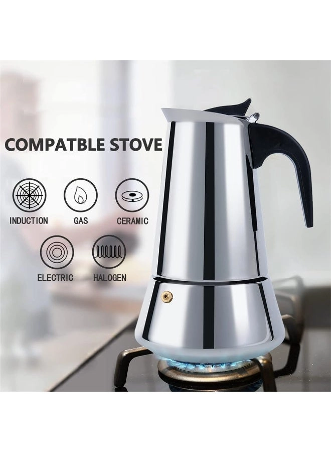 Moka Pot - 6Cup 300ml Stainless Steel Induction