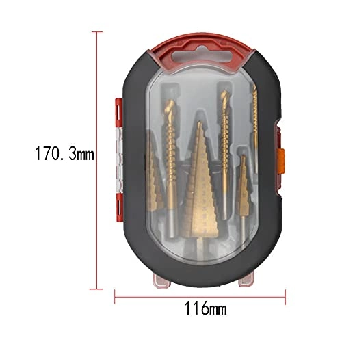 Step Drill Bit and Saw Drill Set - High speed steel 6 pieces 4-12mm/ 4-20mm/ 4-32mm; 3mm/ 6mm/ 8mm