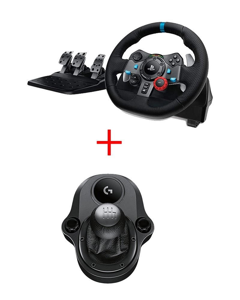 Logitech Driving Force Shifter + G29 Driving Force Racing Wheel - PS5/PS4/PS3/PC