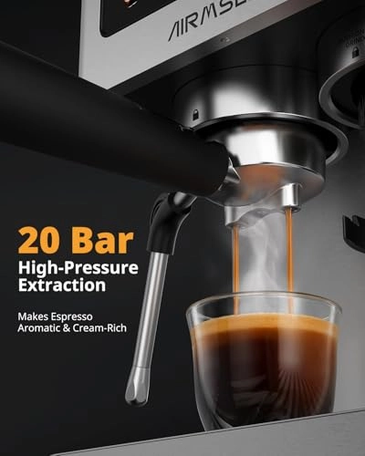 Bean to Cup Coffee Machine - Conical Burr Grinder Milk Frother