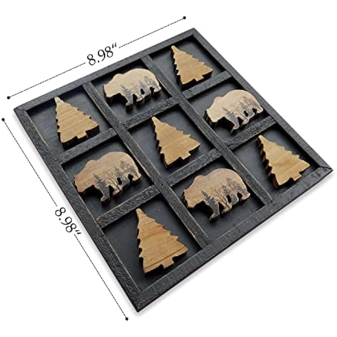 Tic Tac Toe - Cute Bear Decorative Wooden Travel