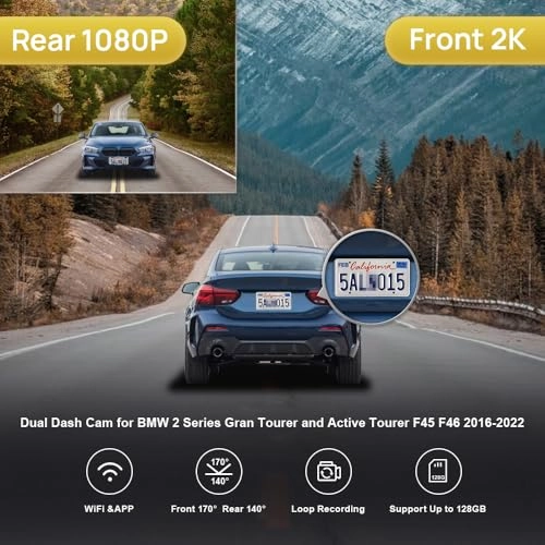 2K Dual Dash Cam - 1440P 1080P