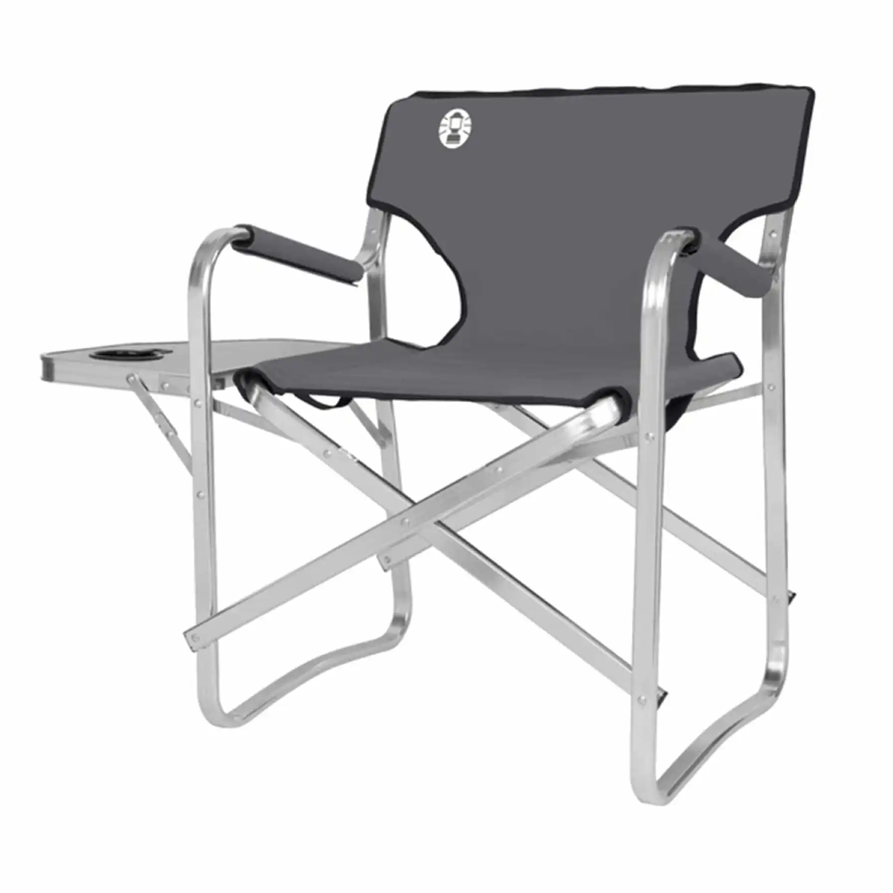 Coleman Aluminum Deck Chair W/Table - Gray 18 x 57 x 82 cm