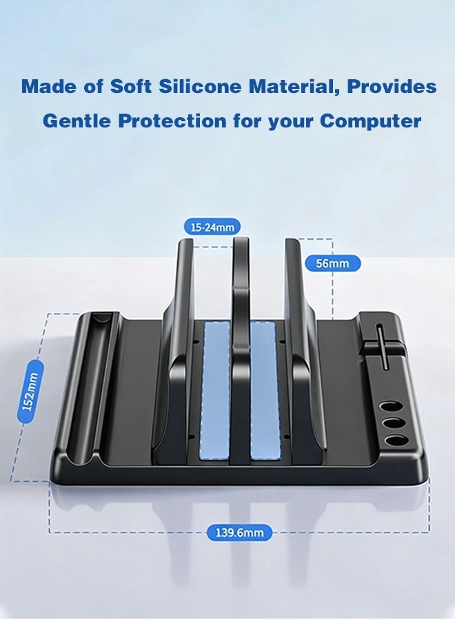 Vertical Laptop Stand - Adjustable ABS Plastic 4 in 1
