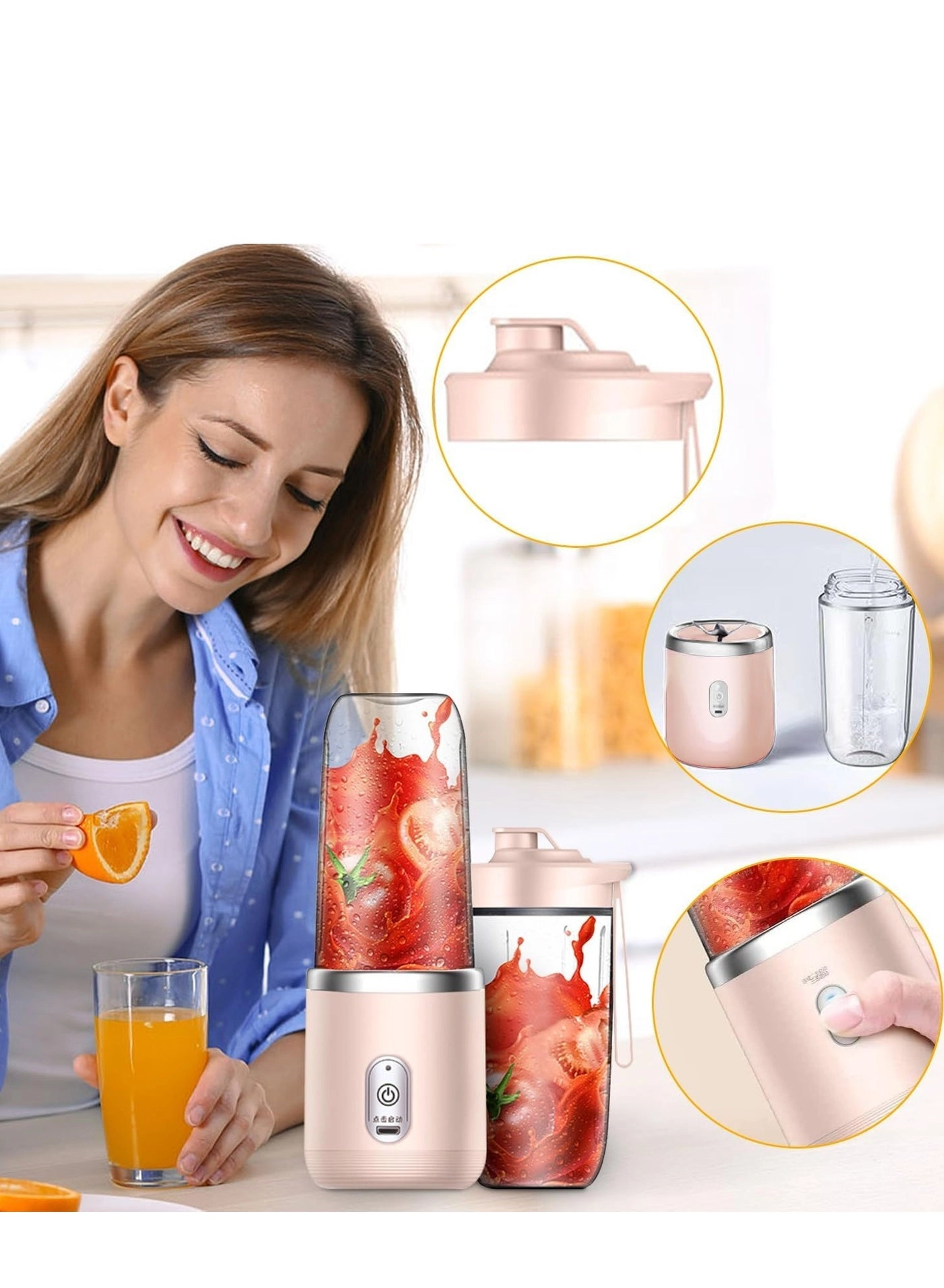 QXVWN0967 - Compact Portable USB Rechargeable BPA-Free