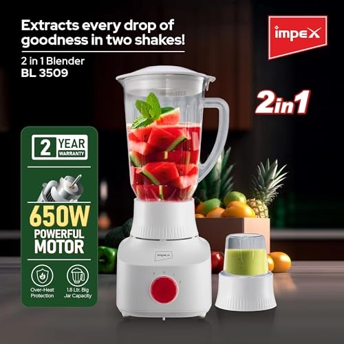 BL 3509 - 2 in 1 Blender & Grinder 2-Speed Control with Pulse Motor Overheat Protection