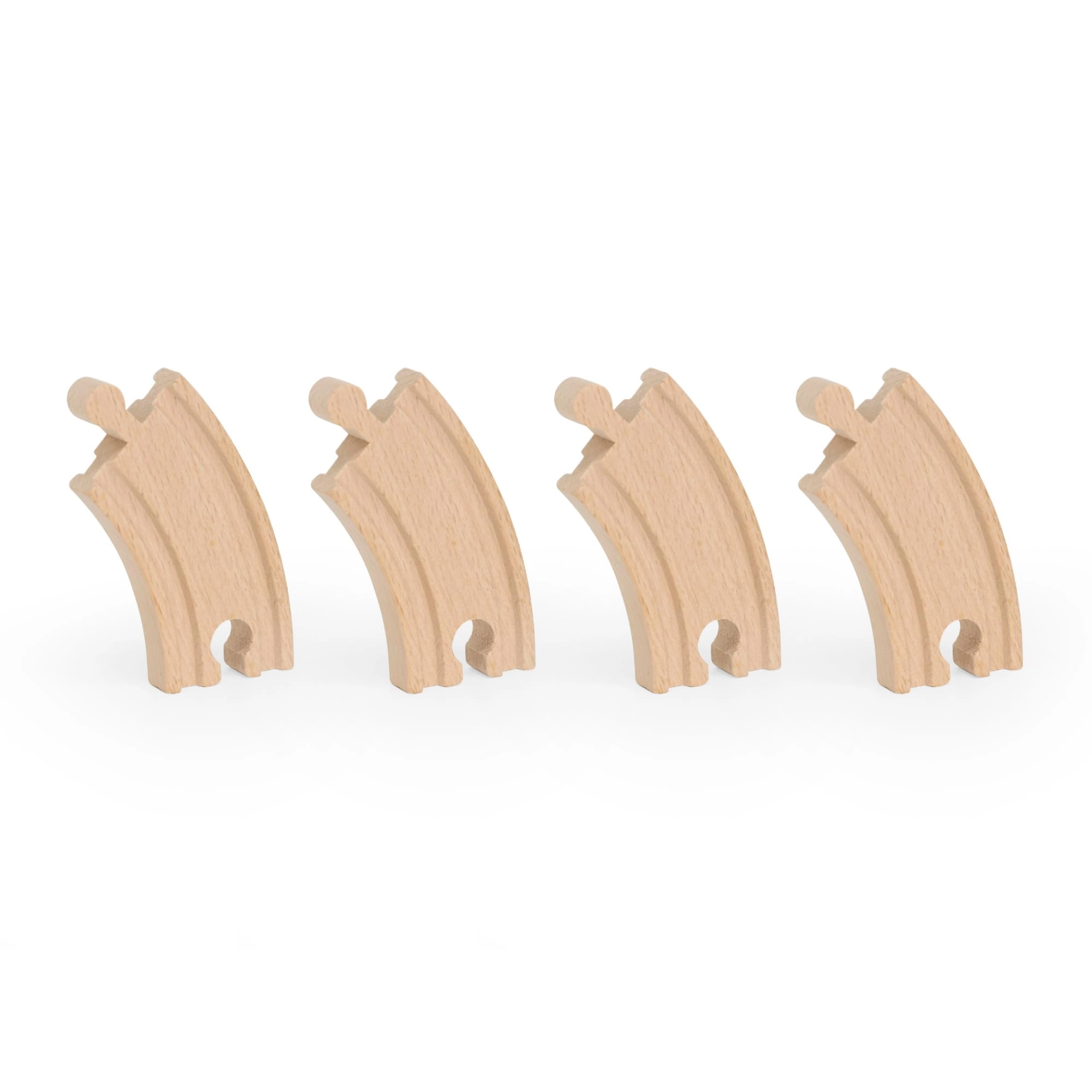 Viga Toys Short Curved Track Set - 4-Pieces