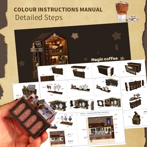 3D Wooden Puzzle Bookshelf Insert - Library of Books 1:24