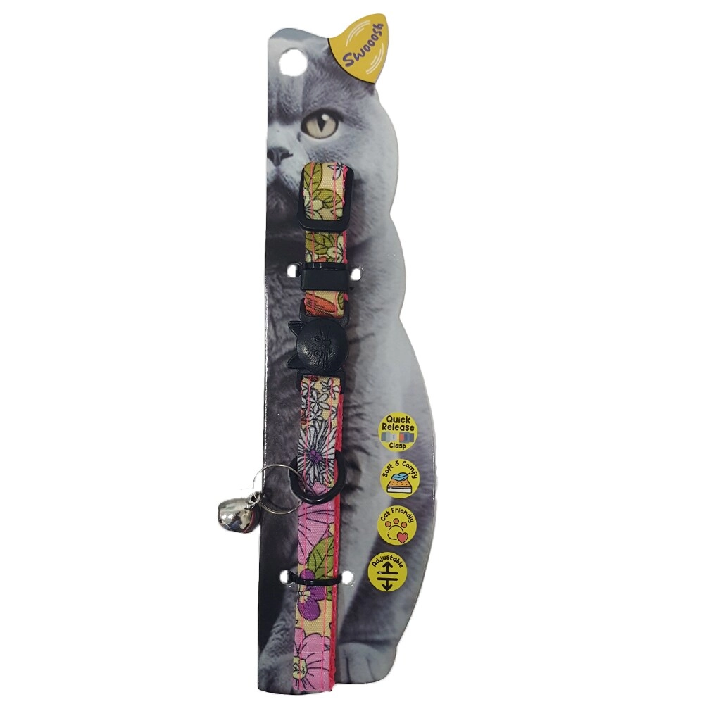 NUTRAPET Swooosh Rainbow Cat Nylon Safe Cat Collar - C-10mm 18/28cm cats Pack