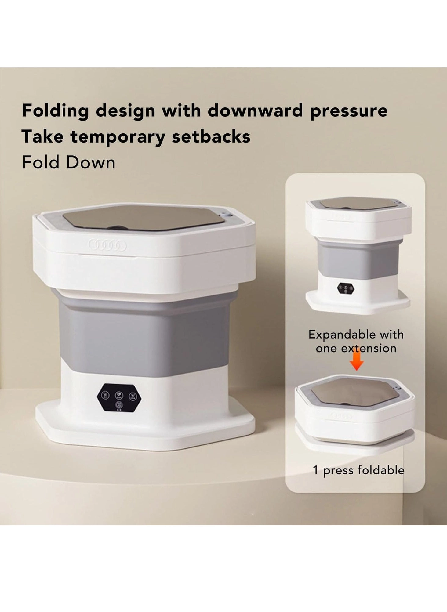 Portable Washing Machine, Portable Washer and Dryer, Small Collapsible Laundry for Travel, Large Capacity Foldable Mini Washing Machine for Apartment, Dorm, Camping, RV,