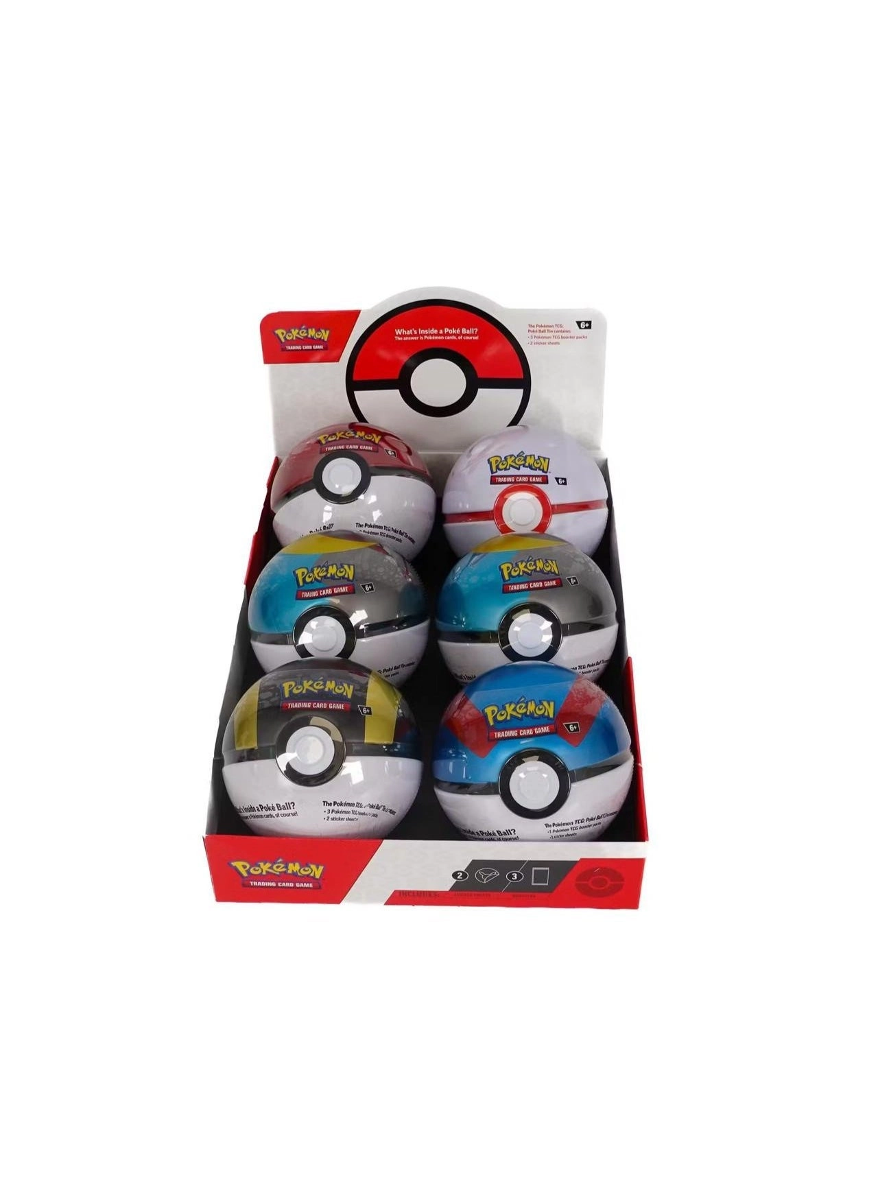 Poké Ball Tin - 1 Random Ball 3 Booster Packs Coin
