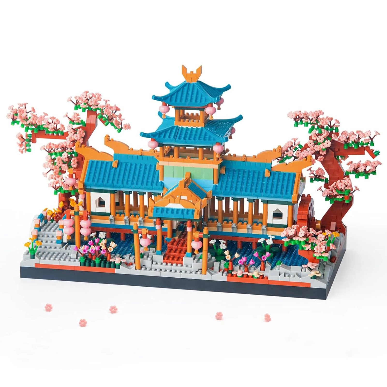 Finger Rock Cherry Blossom Bonsai Tree (1066) - Micro Block Japanese Architecture