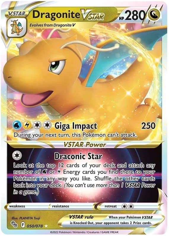 Pokemon Dragonite VSTAR 050/078 - English - 1pcs + Toploader