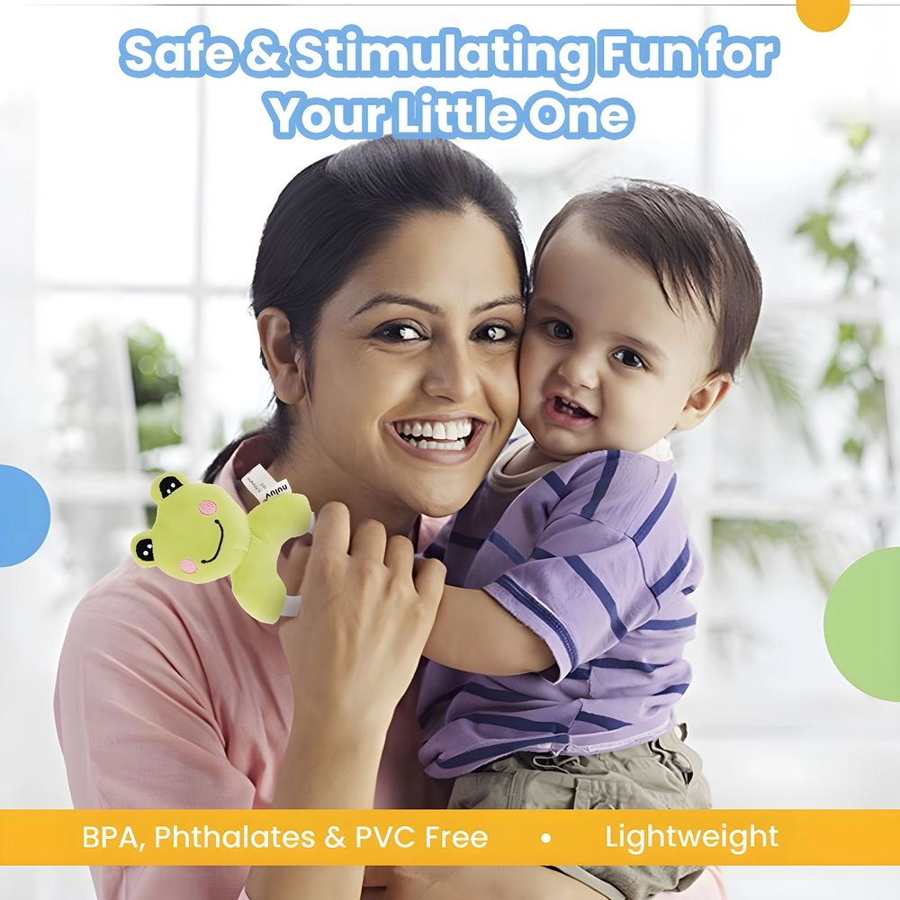 Playtime Frog Ring Rattle - Suitable For 0 to 12 Years soft fabric