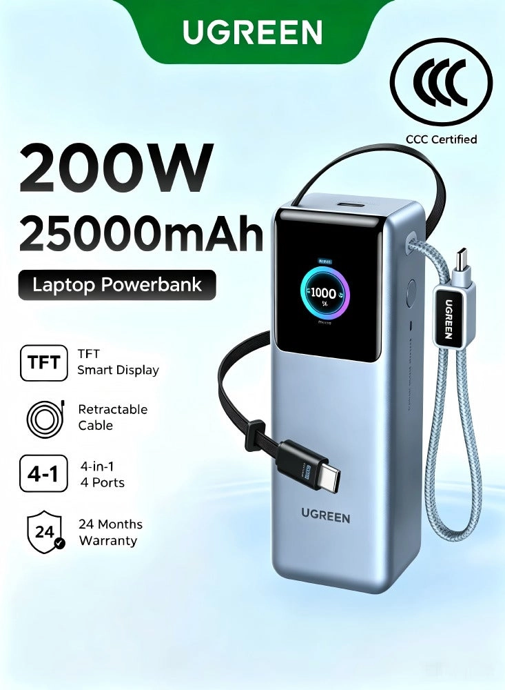 Ugreen 75702 - 25000mAh 200W Fast charging 1 USB-A 2 USB-C