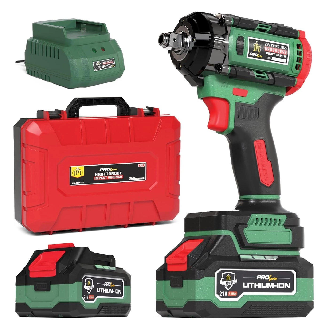 JPT Pro Series Heavy Duty Brushless Cordless Impact Wrench - 550Nm 12 Inch