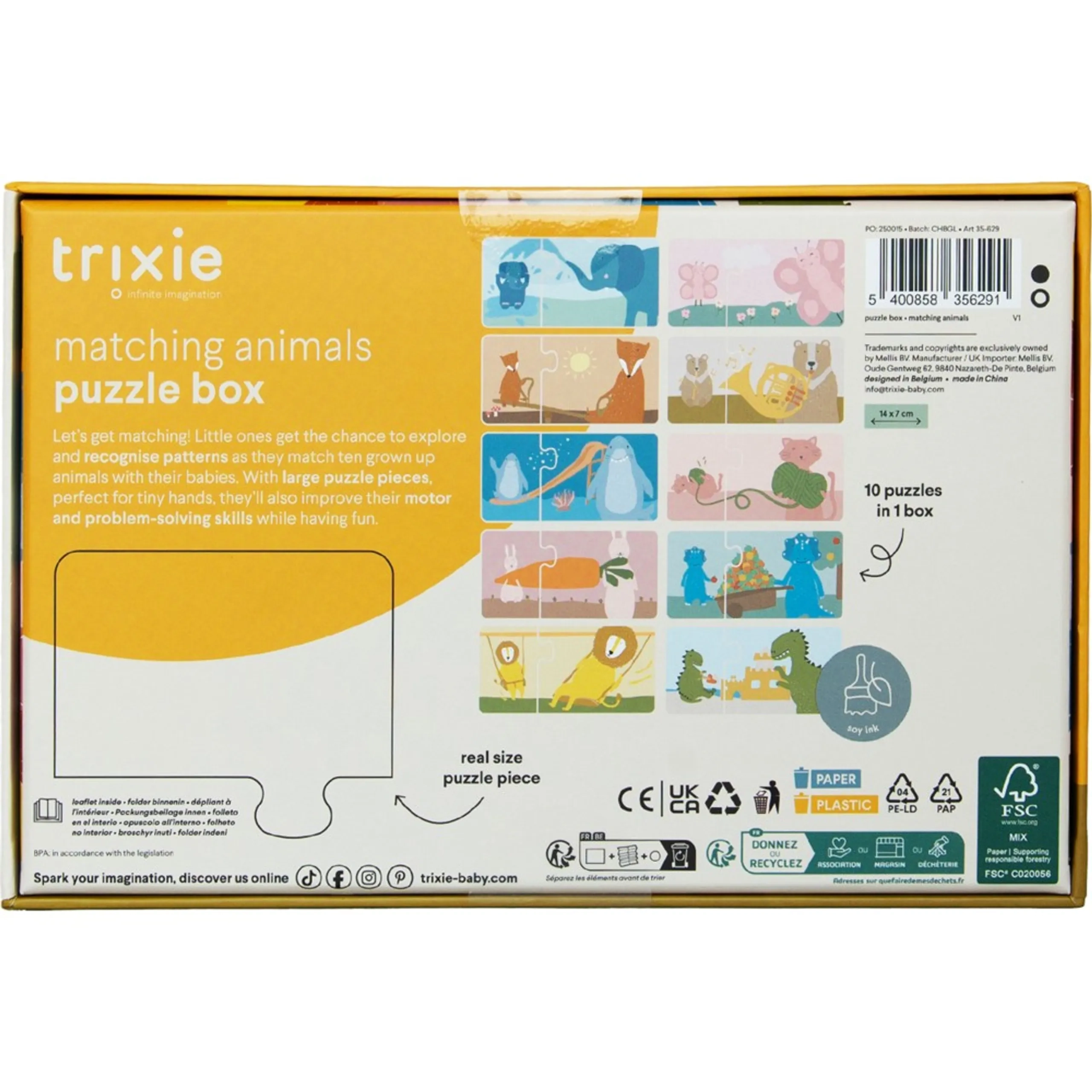 Puzzle Box - Matching Animals 20 Pc Set