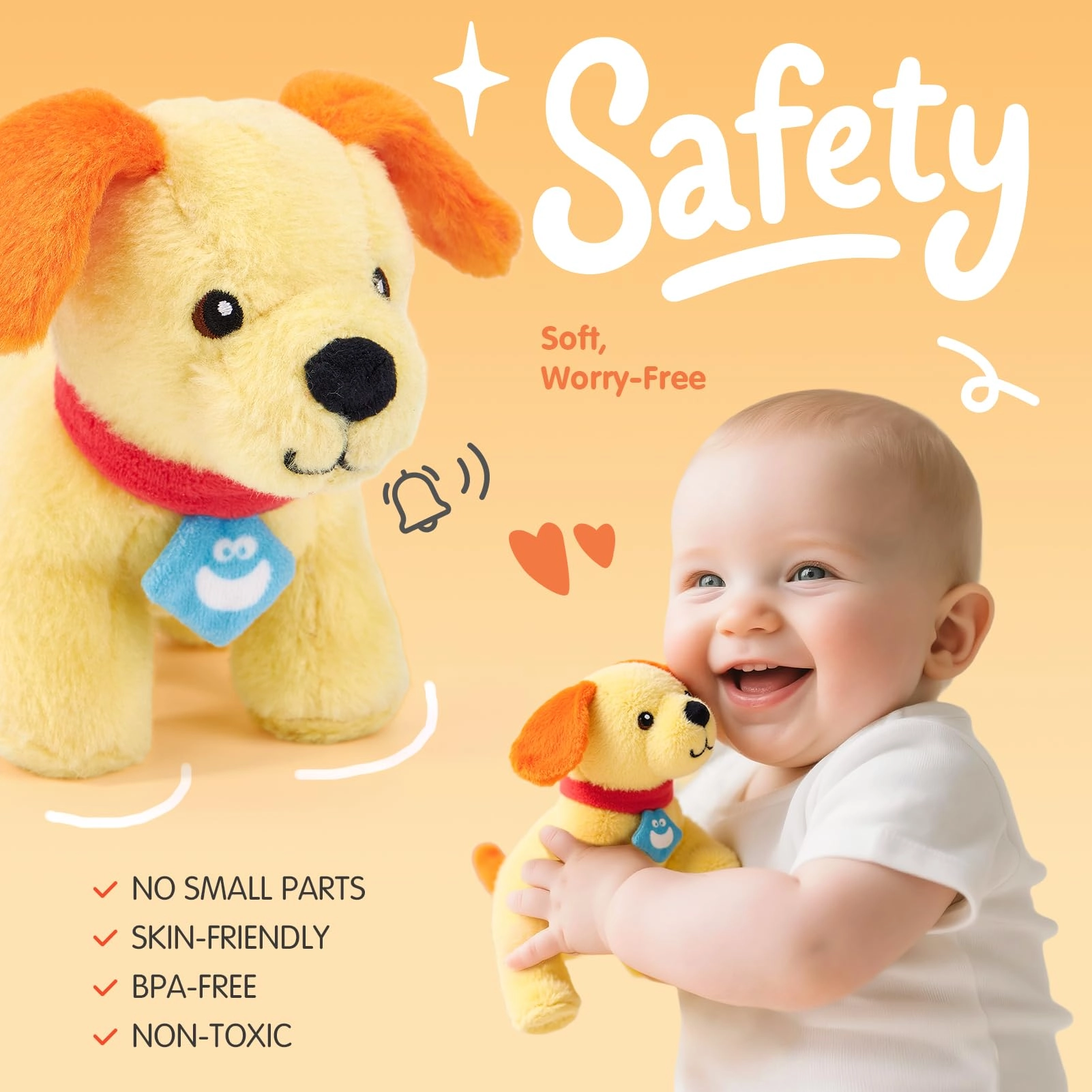hahaland Montessori Plush Puppy Sensory Toys Set - 6 months-12 months