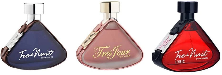 Sterling Perfumes Tres Nuit Pour Homme Eau de Parfum 100ml + Tres Jour Pour Femme Eau de Parfum 100ml + Tres Lyric Pour Homme Eau de Parfum 100ml
