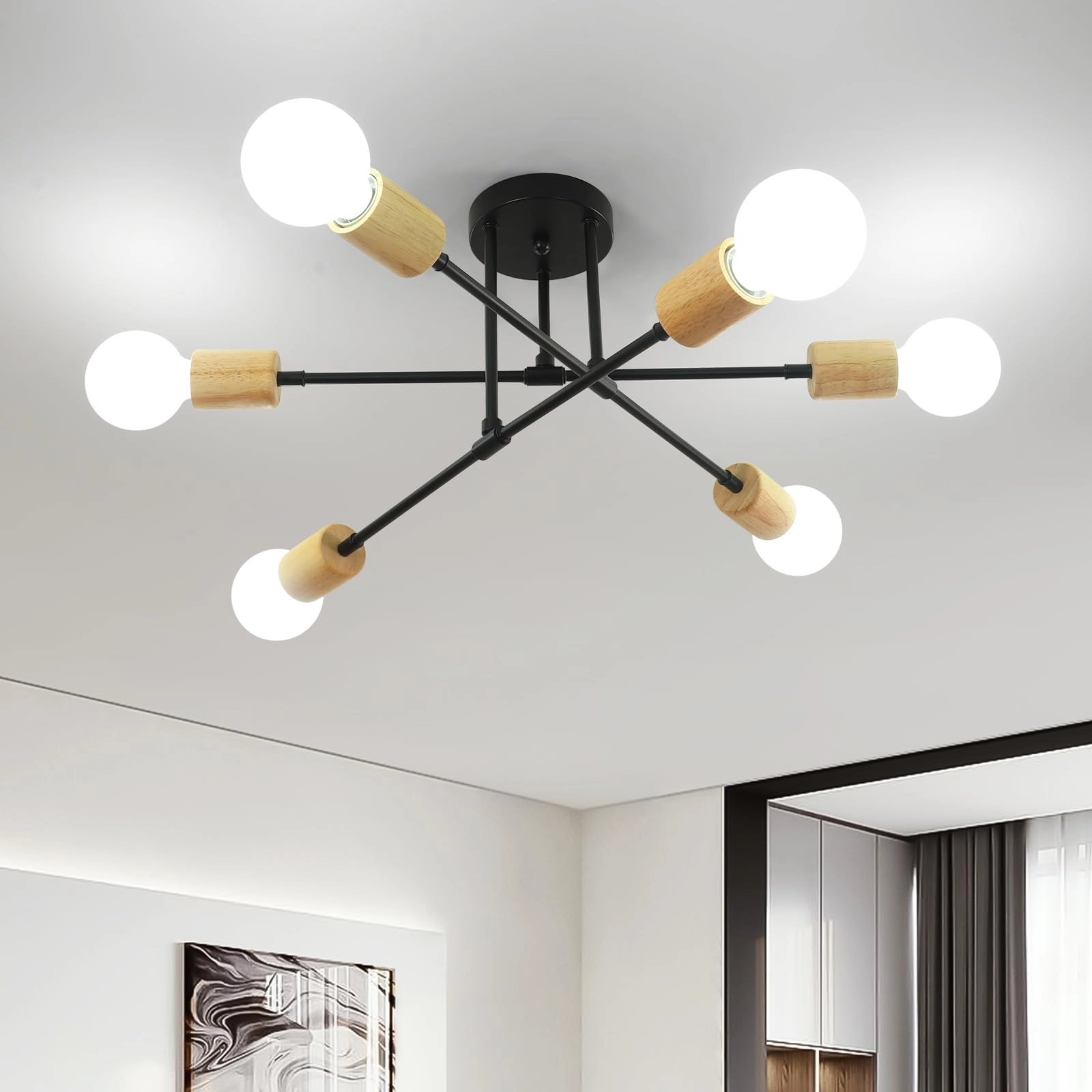 Comely 6-head ceiling light - Warm White