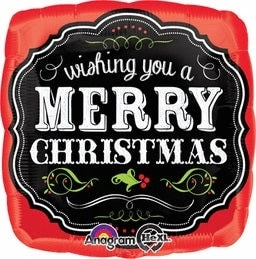 Party Zone Merry Christmas Chalkboard Foil Balloon