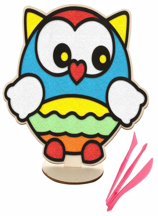 SPARTAN KIDS Wooden Owl Board - DIY Super Clay Art Kit 8 Colors