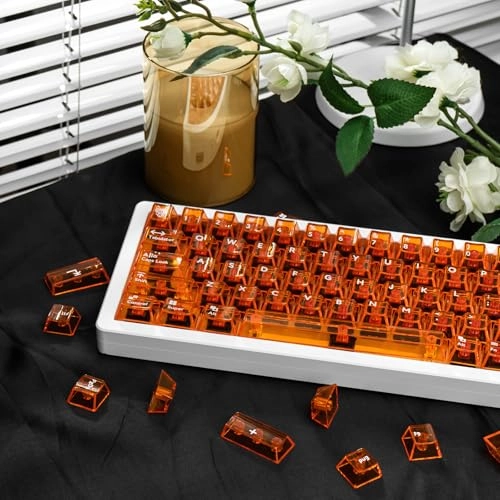 Crystal Orange Keycaps - USB-C